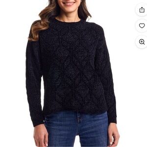 Original Weatherproof VINTAGE Elegant Black Crew Neck Sweater